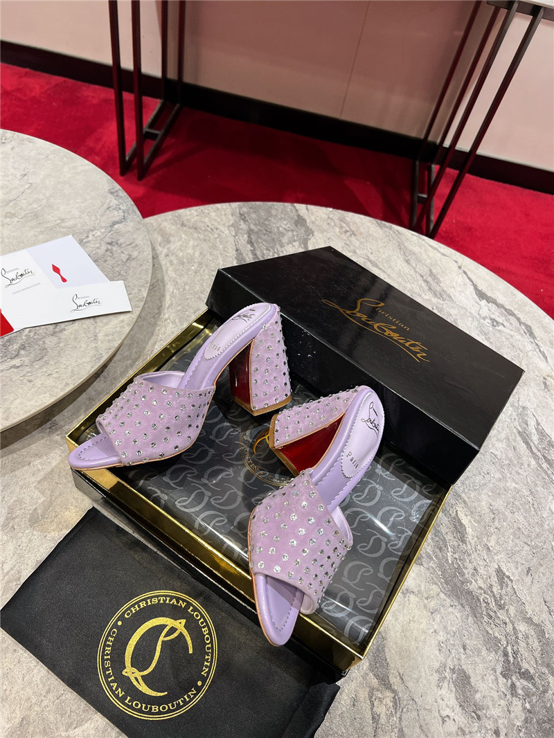 Chr1st1an louboutin jane 85 purple strass mules