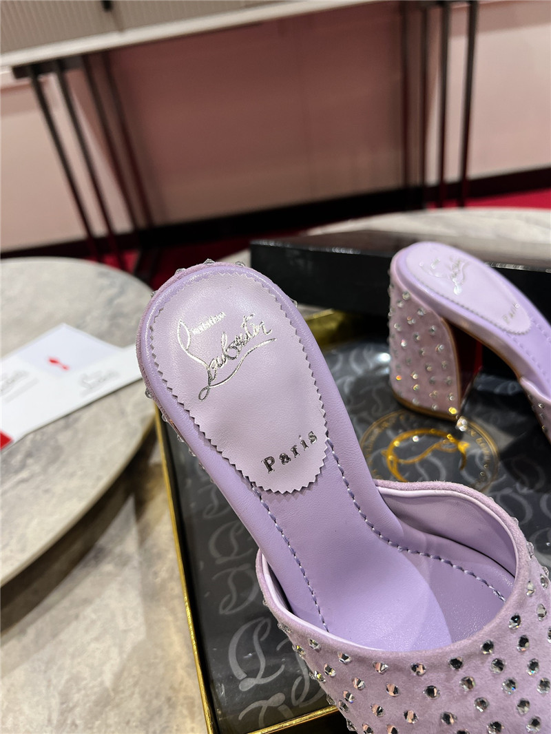Chr1st1an louboutin jane 85 purple strass mules