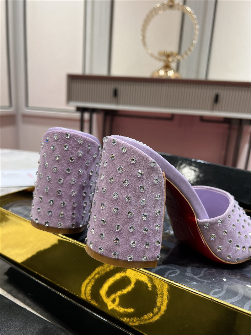 Chr1st1an louboutin jane 85 purple strass mules