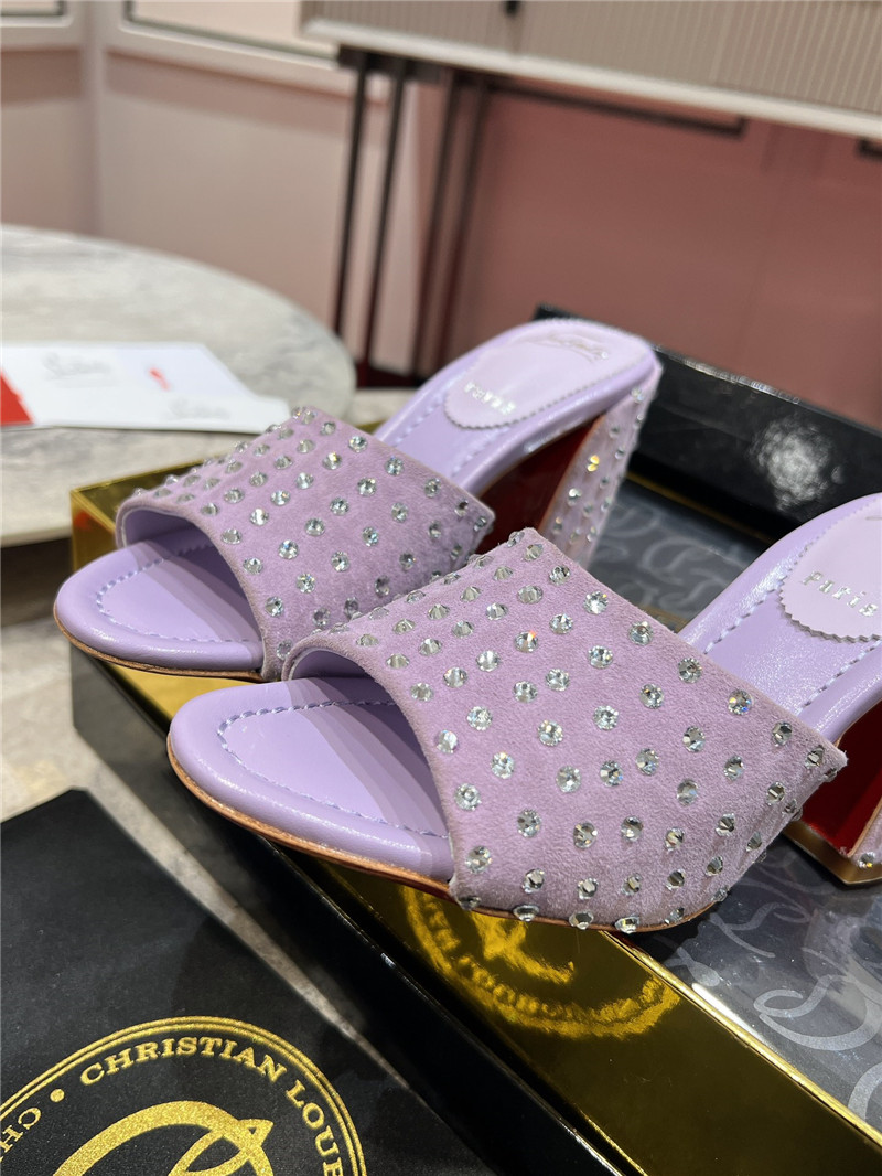 Chr1st1an louboutin jane 85 purple strass mules