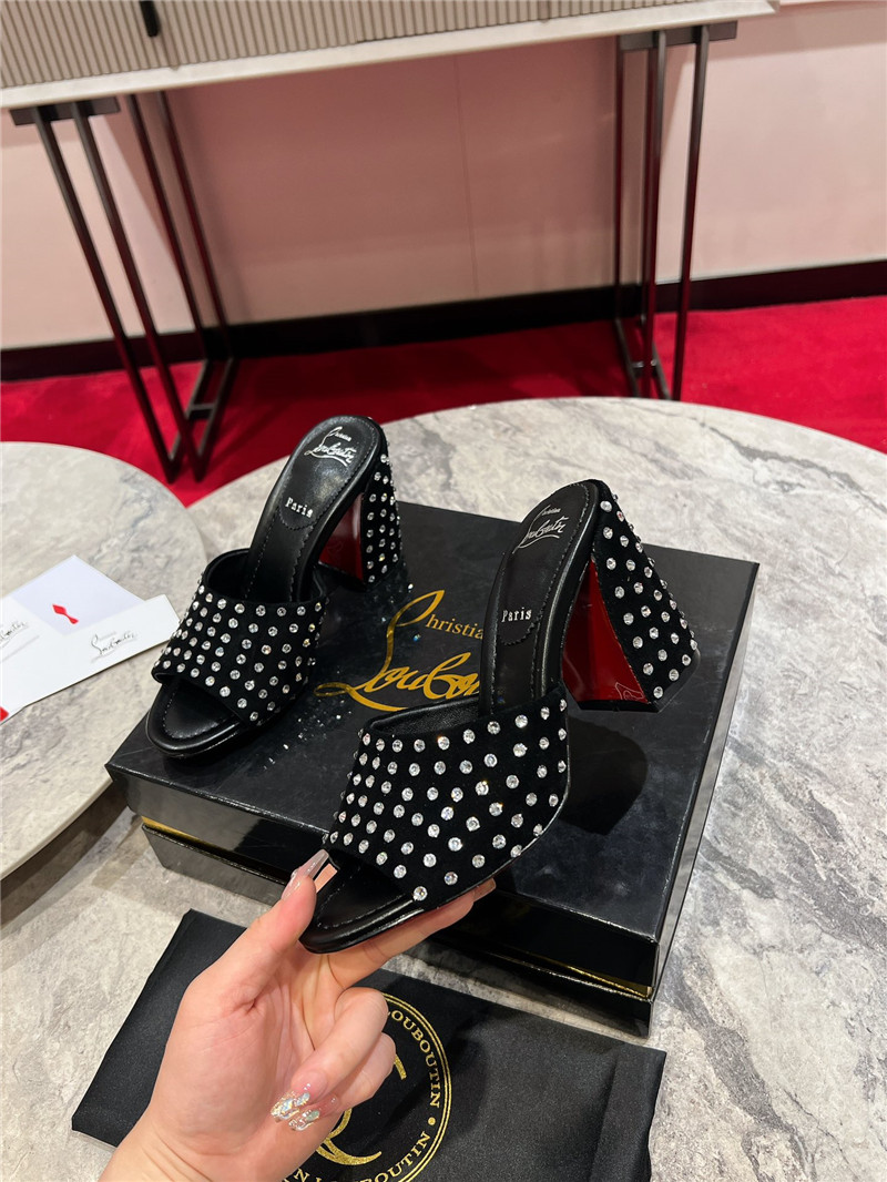Chr1st1an louboutin jane 85 black strass mules