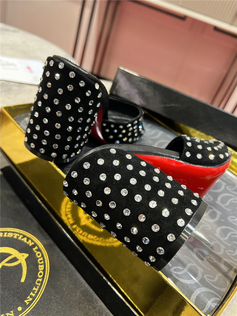 Chr1st1an louboutin jane 85 black strass mules