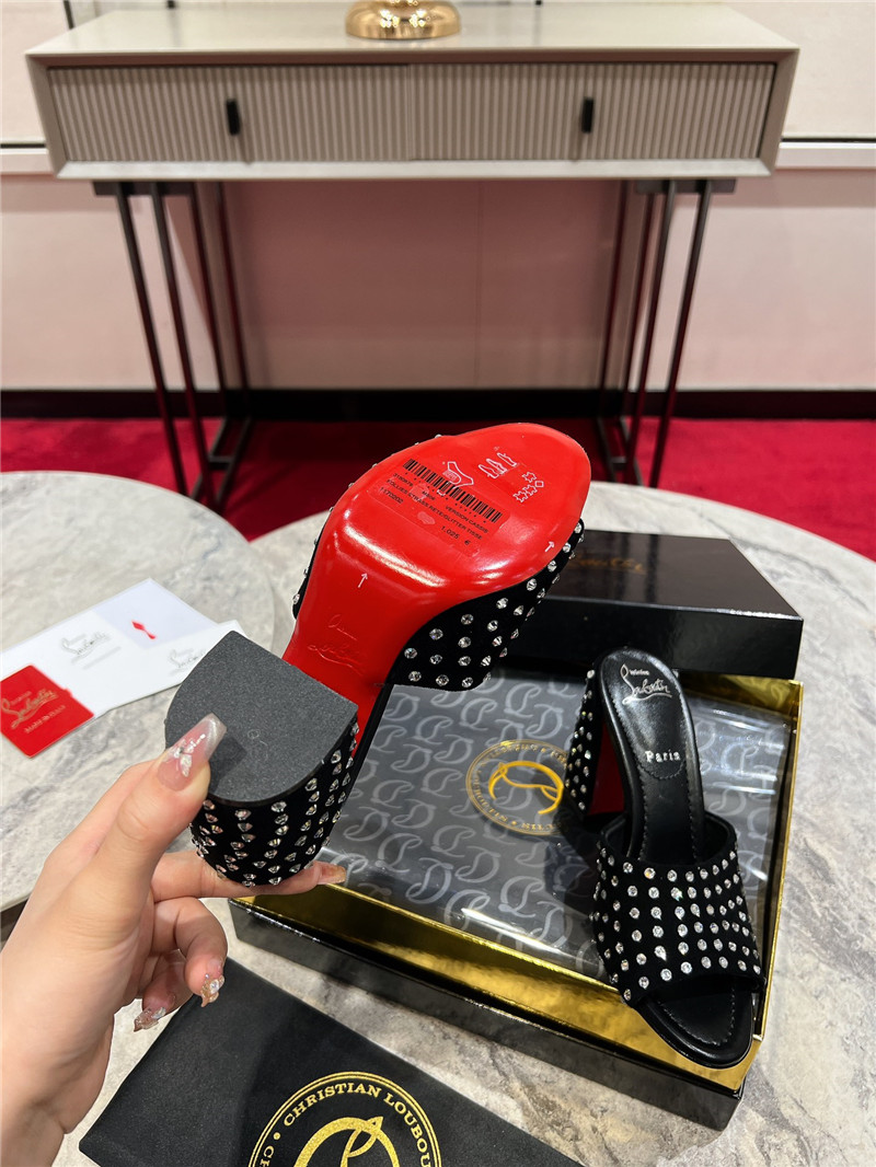 Chr1st1an louboutin jane 85 black strass mules