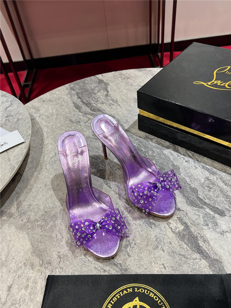 Chr1st1an louboutin aqua 80mm leather mules in purple