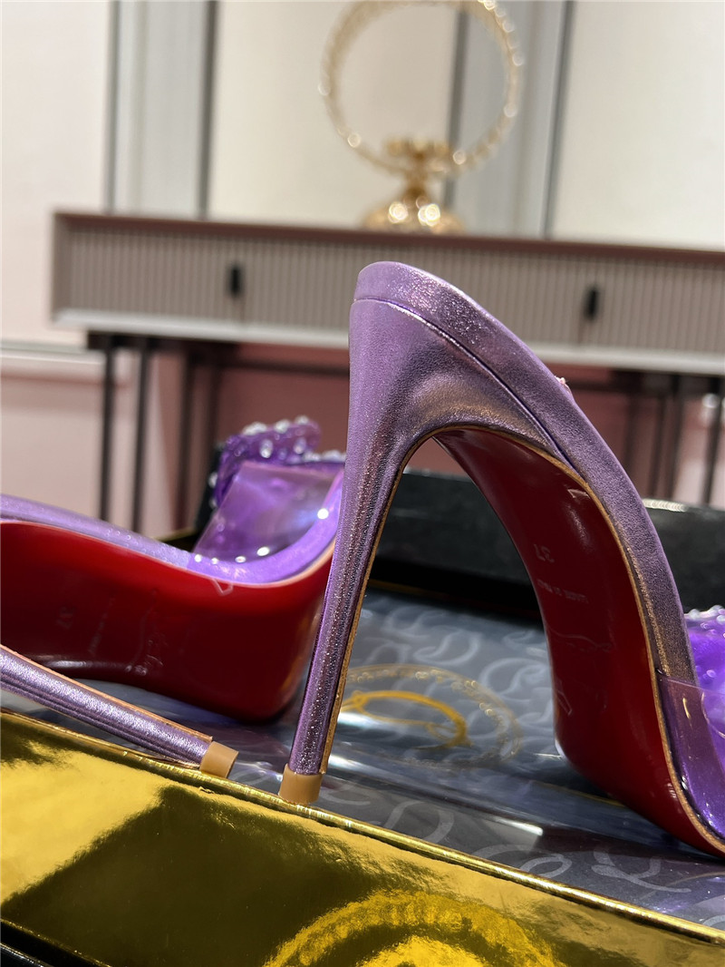 Chr1st1an louboutin aqua 80mm leather mules in purple