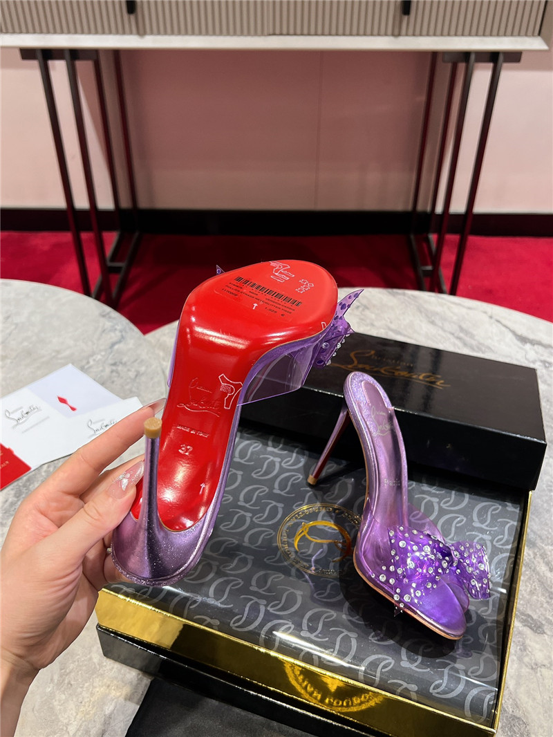 Chr1st1an louboutin aqua 80mm leather mules in purple