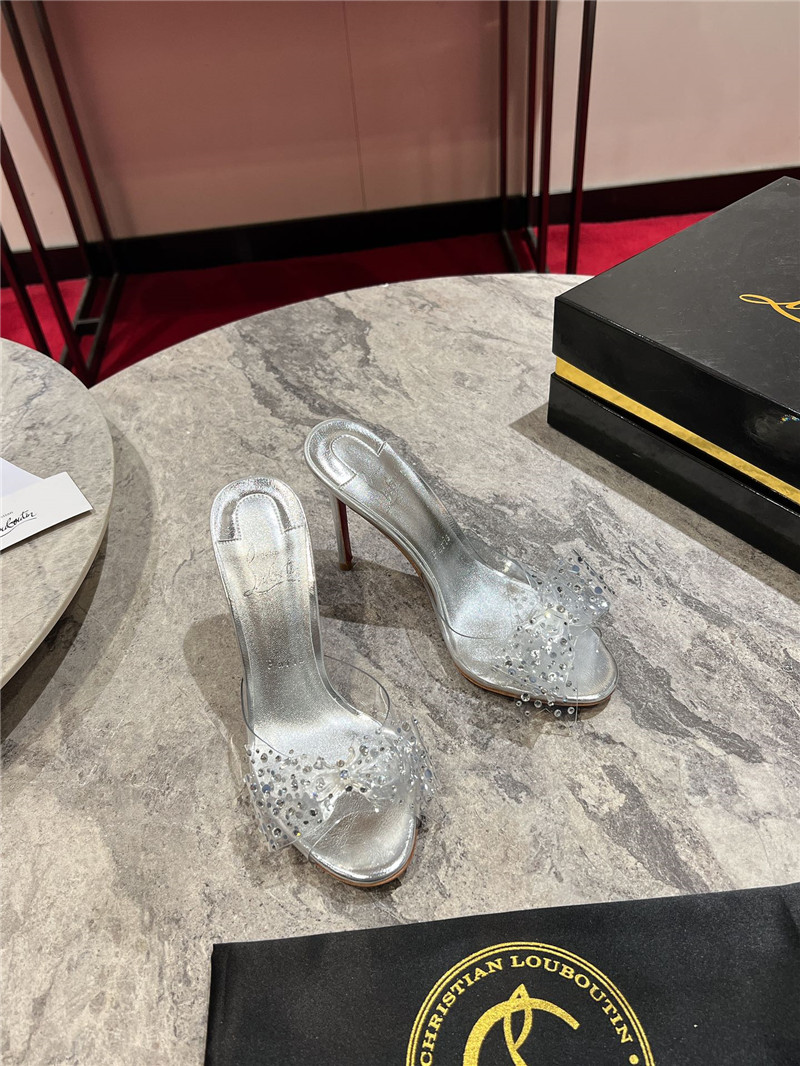 Christian Louboutin Aqua 80mm Leather Mules