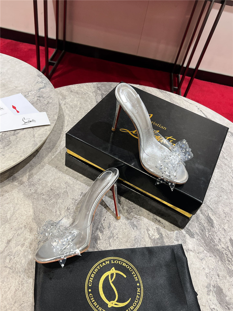 Christian Louboutin Aqua 80mm Leather Mules