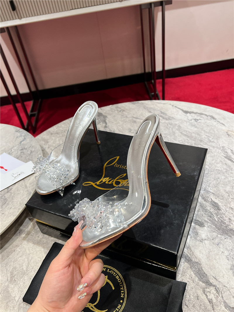 Christian Louboutin Aqua 80mm Leather Mules