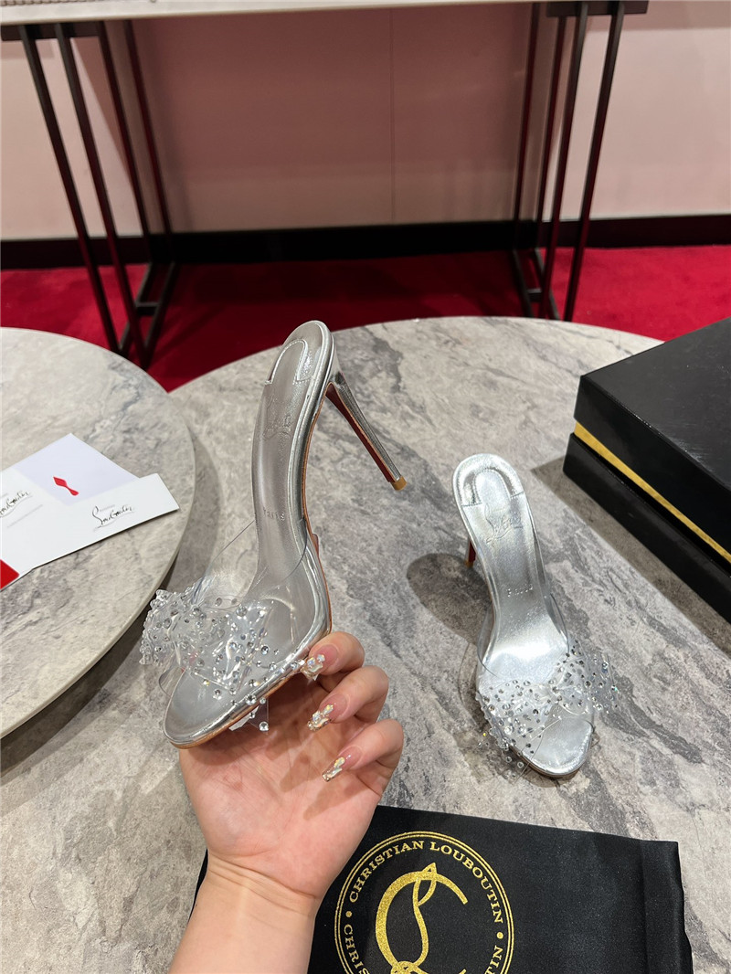 Christian Louboutin Aqua 80mm Leather Mules