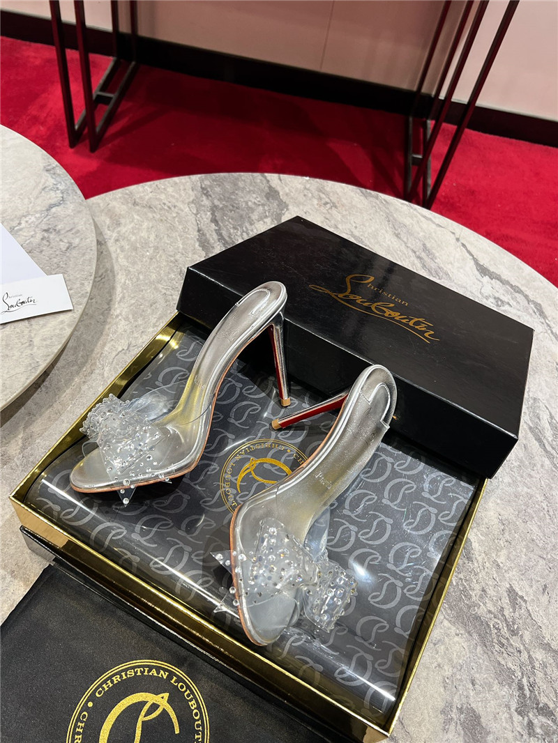 Christian Louboutin Aqua 80mm Leather Mules