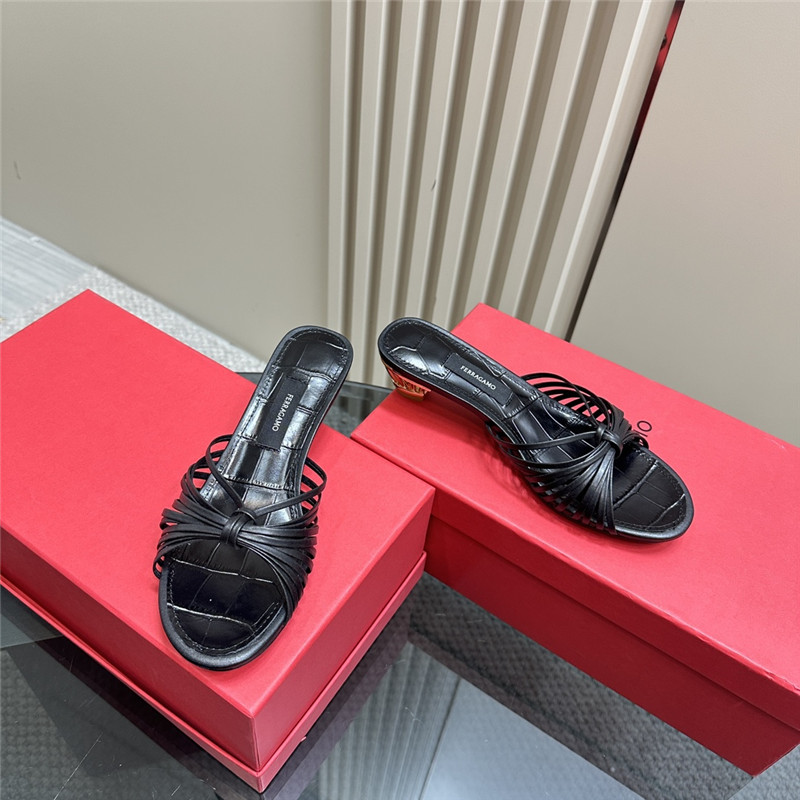 Ferragamo Multi-Strap 40mm Leather Mules