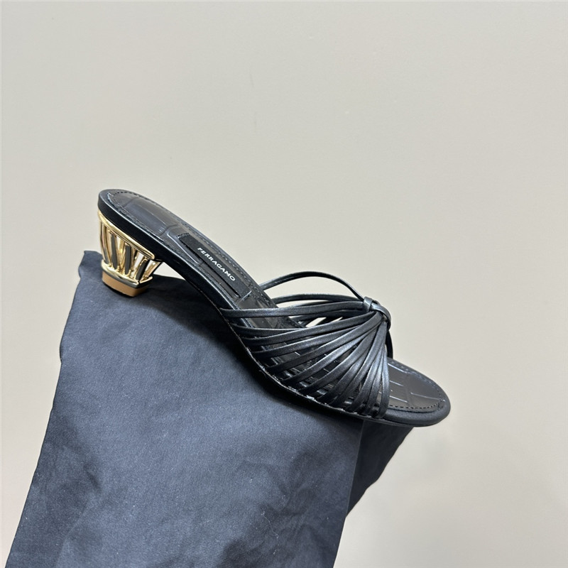 Ferragamo Multi-Strap 40mm Leather Mules