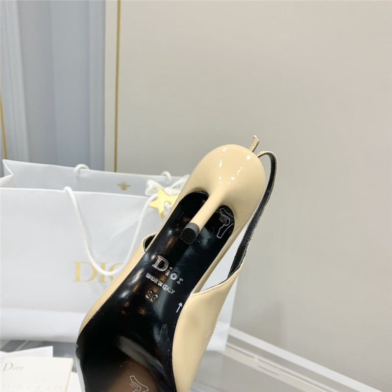 D10r slingback pointed toe pumps beige