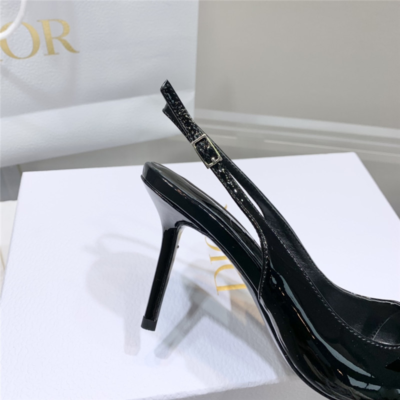 D10r slingback pointed toe pumps black