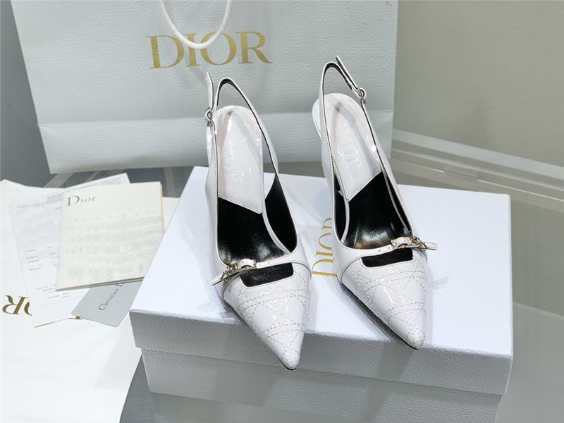D10r slingback pointed toe pump white