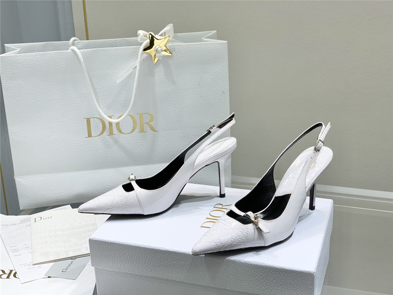 D10r slingback pointed toe pump white