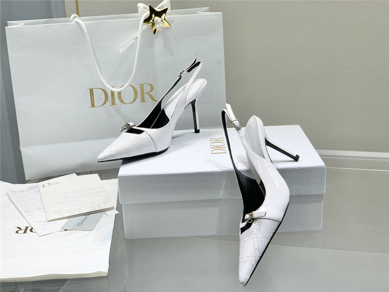 D10r slingback pointed toe pump white