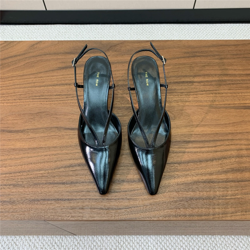 The Row Black Pointed Toe Slingback Pumps