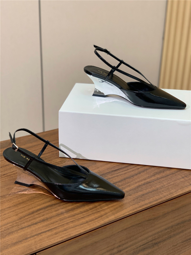 The Row Black Pointed Toe Slingback Pumps