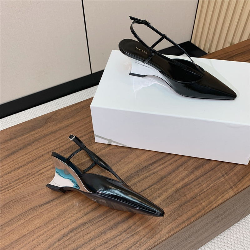 The Row Black Pointed Toe Slingback Pumps