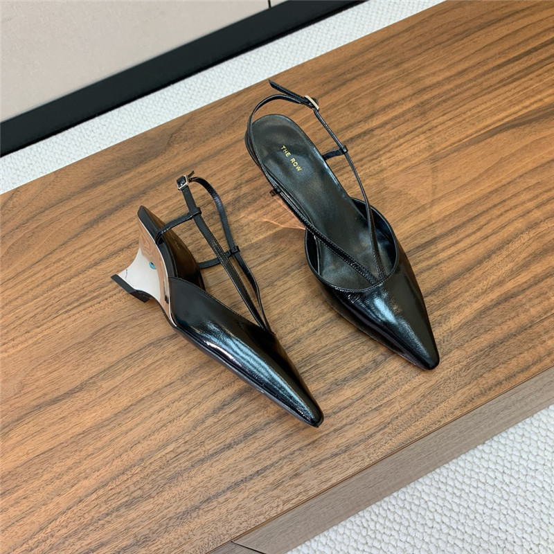 The Row Black Pointed Toe Slingback Pumps