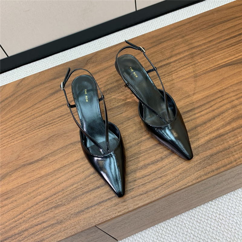 The Row Black Pointed Toe Slingback Pumps