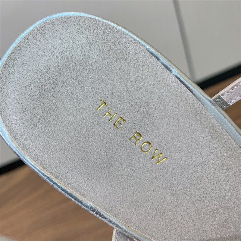 The Row Silver Pointed Toe Slingback Pumps