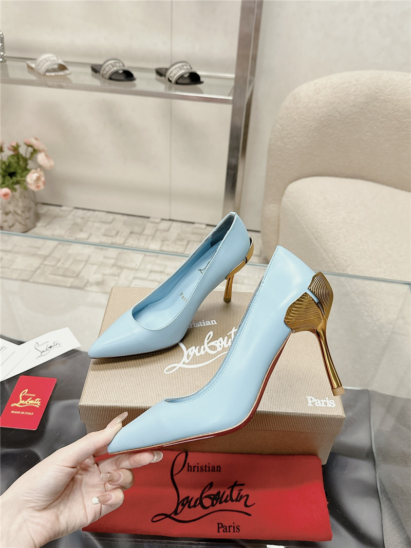 Chr1st1an louboutin ginko 85 leather pump in blue