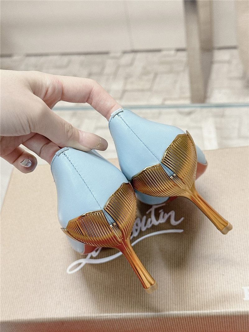 Chr1st1an louboutin ginko 85 leather pump in blue