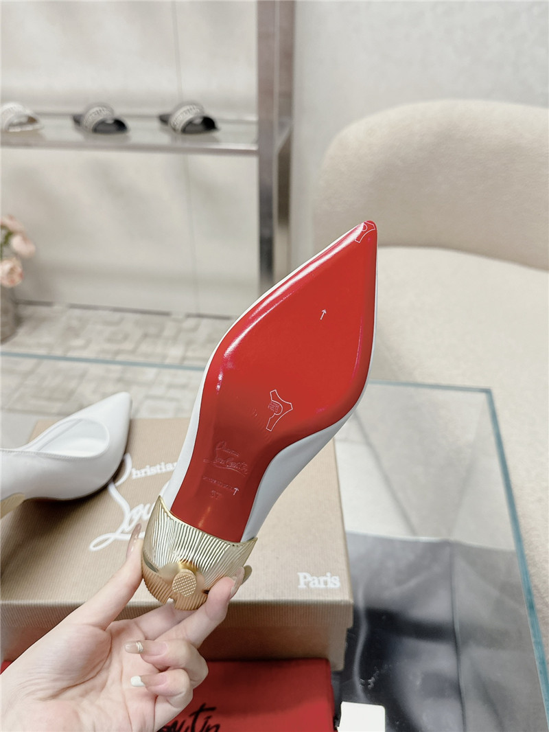 Chr1st1an louboutin ginko 85 leather pump in white