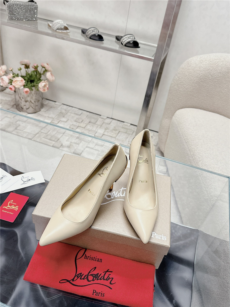 Chr1st1an louboutin ginko 85 leather pump in beige