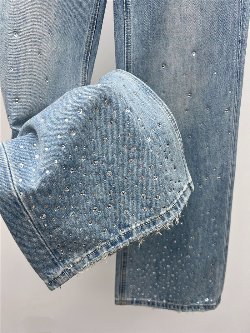 ch**el hot D1am0nd denim wide leg pants replica d&g clothing