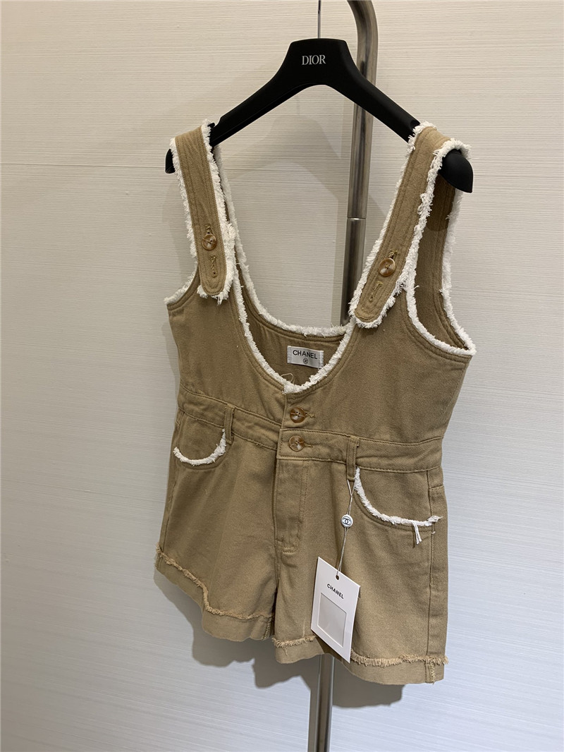 Ch**el work overalls denim shorts replica d&g clothing