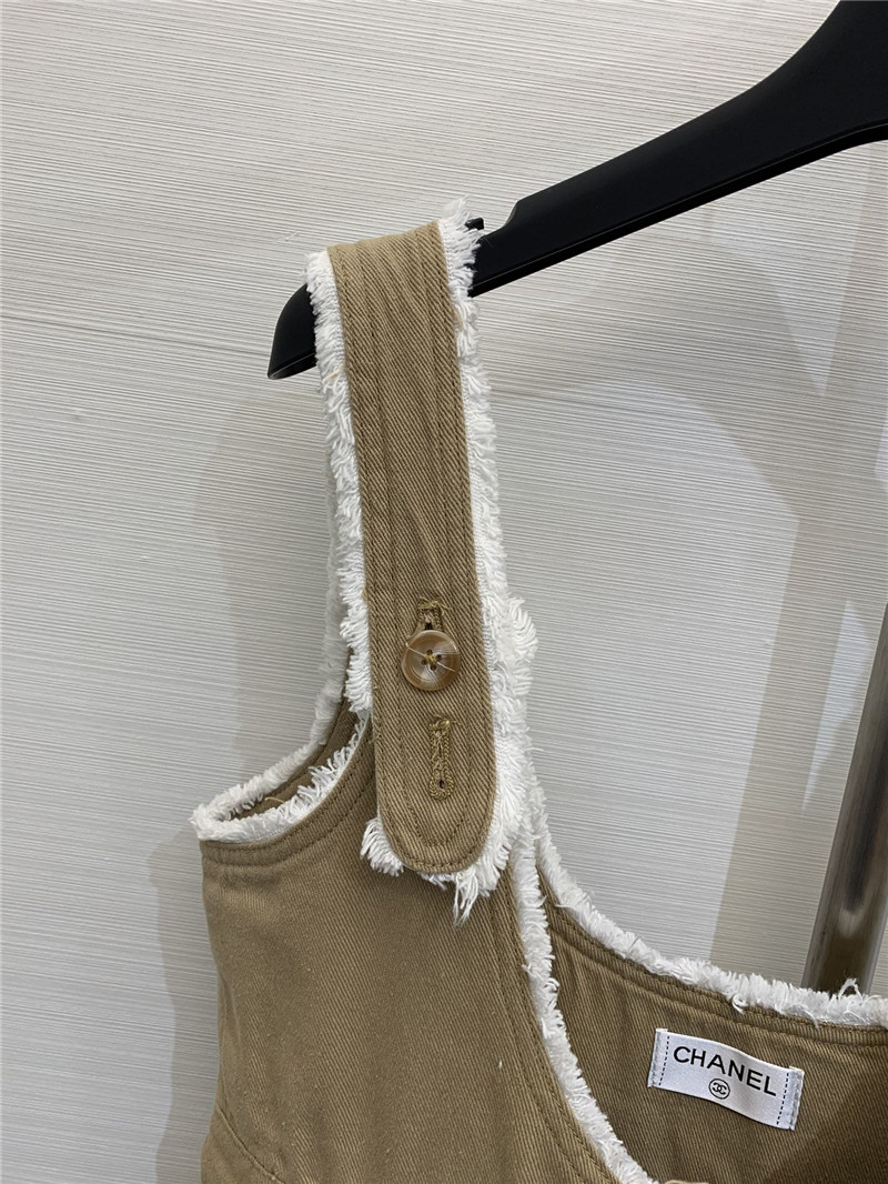 Ch**el work overalls denim shorts replica d&g clothing