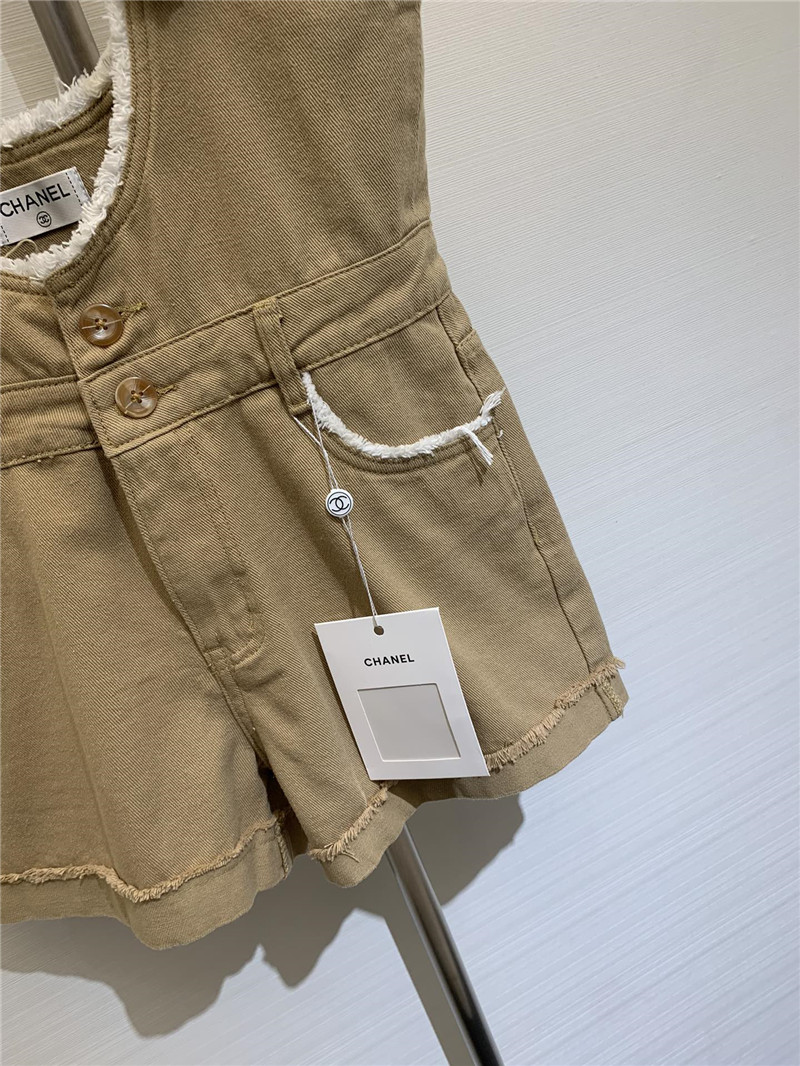 Ch**el work overalls denim shorts replica d&g clothing