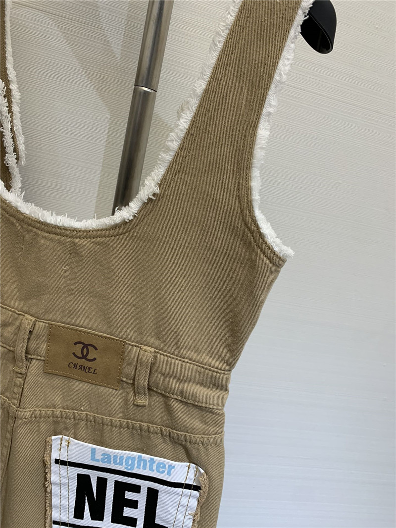 Ch**el work overalls denim shorts replica d&g clothing