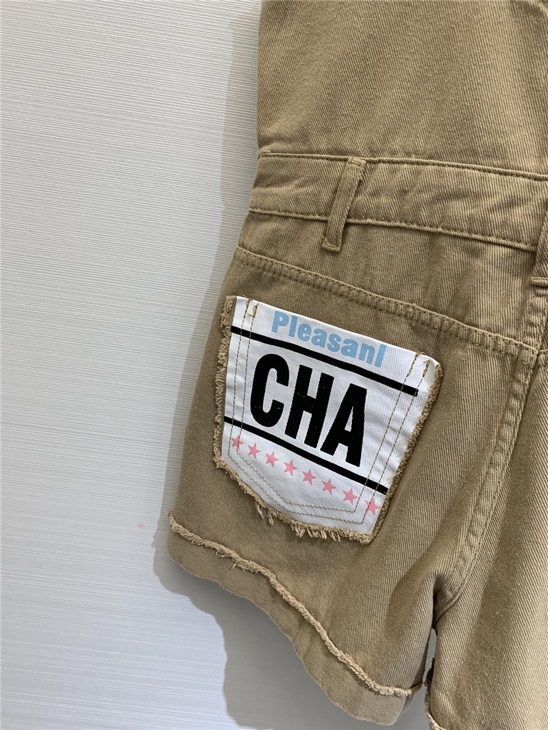 Ch**el work overalls denim shorts replica d&g clothing