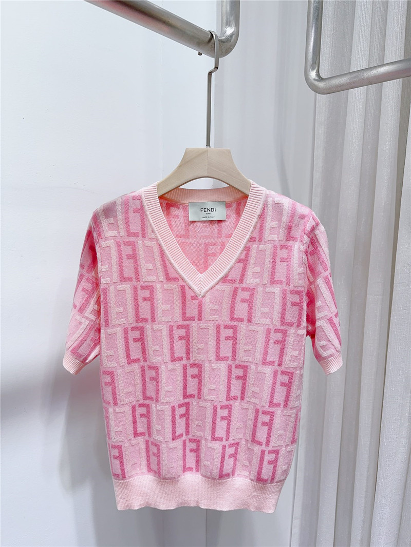 fendi short-sleeved knitted top replica clothes