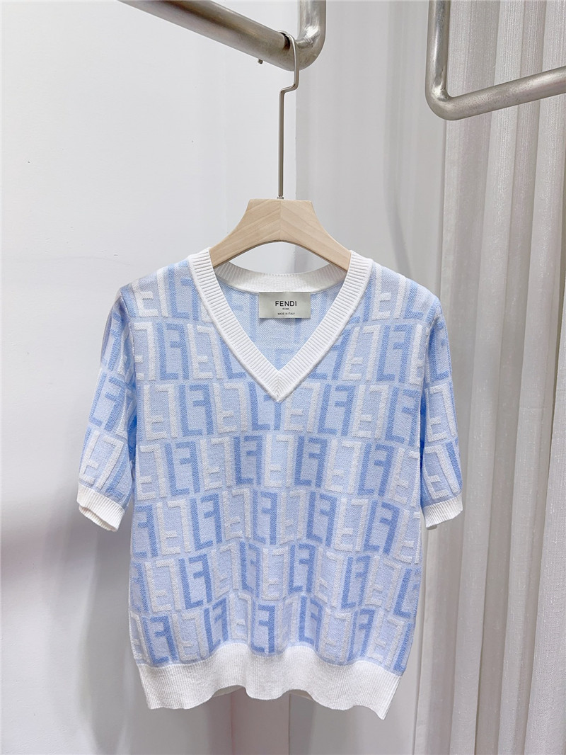 fendi short-sleeved knitted top replica clothes