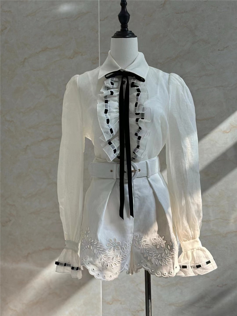 zimm silk and linen embroidered ribbon shirt replica clothing