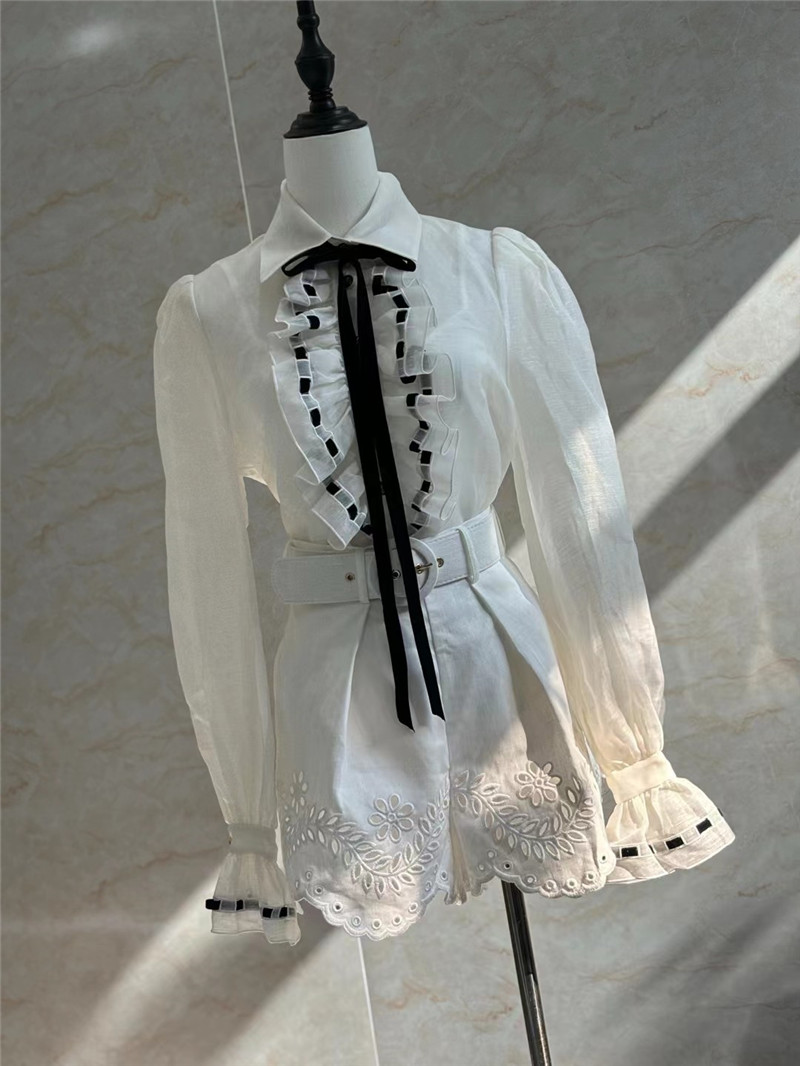 zimm silk and linen embroidered ribbon shirt replica clothing
