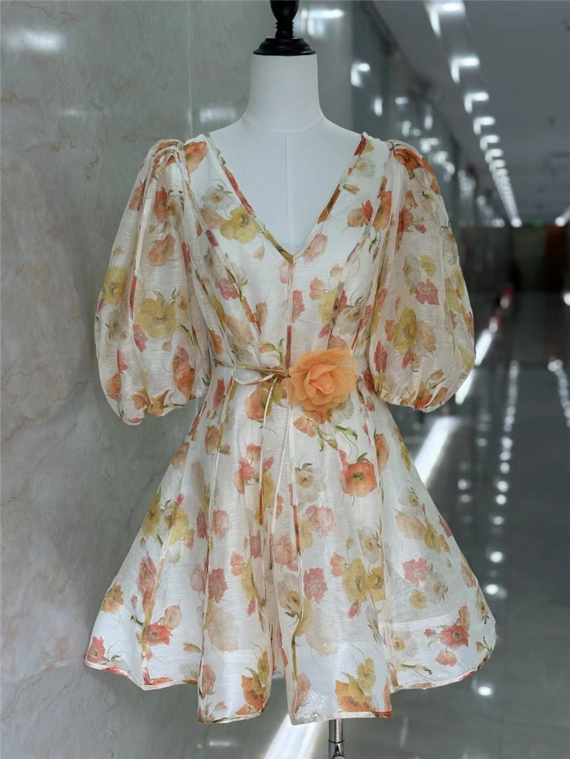 zimm puff short sleeve V-neck dress replica clothing sites