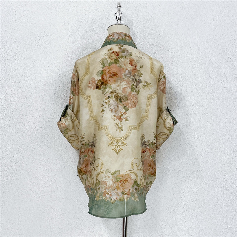 zimm silk top + Silk wide leg pants set replica clothes