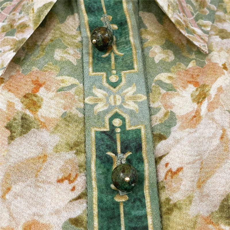 zimm silk top + Silk wide leg pants set replica clothes