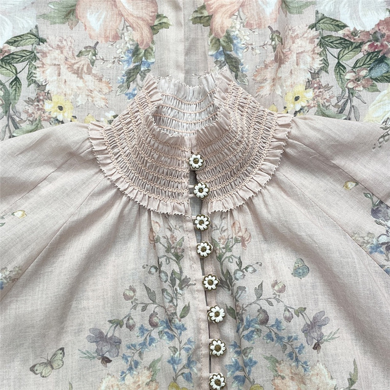 zimm popular ramie buckle top + Linen shorts replicas clothes