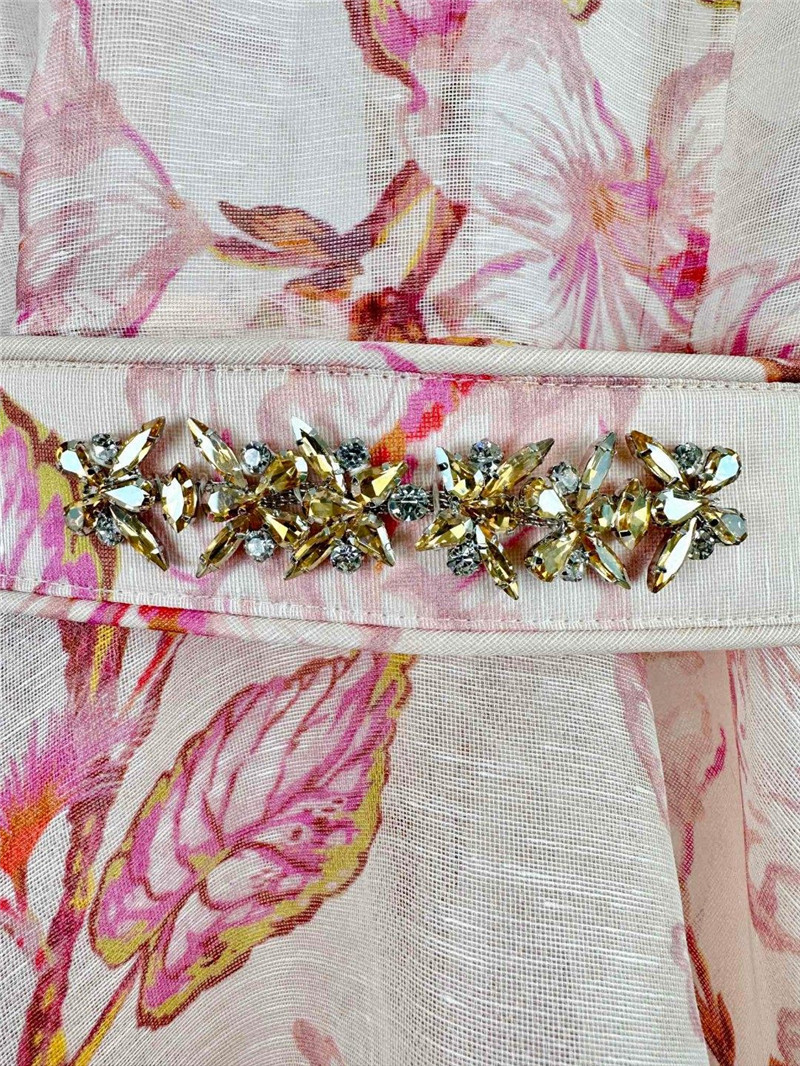 zimm floral pattern long sleeve mini dress replica clothing