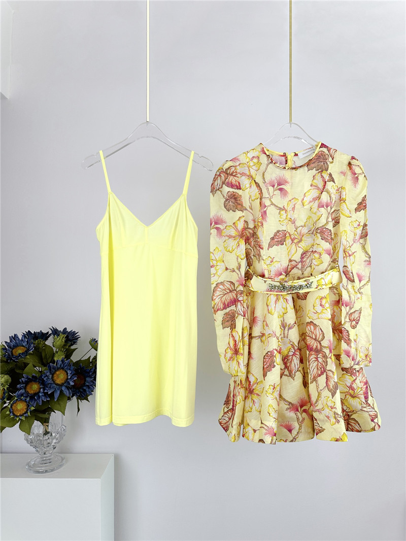 zimm floral pattern long sleeve mini dress replica clothing