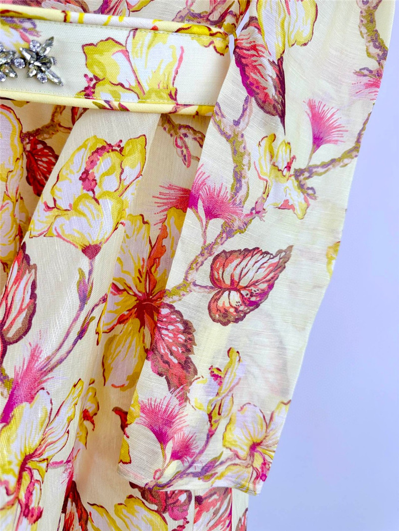 zimm floral pattern long sleeve mini dress replica clothing