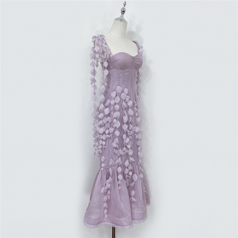 zimm handmade petal silk linen dress replica clothing sites